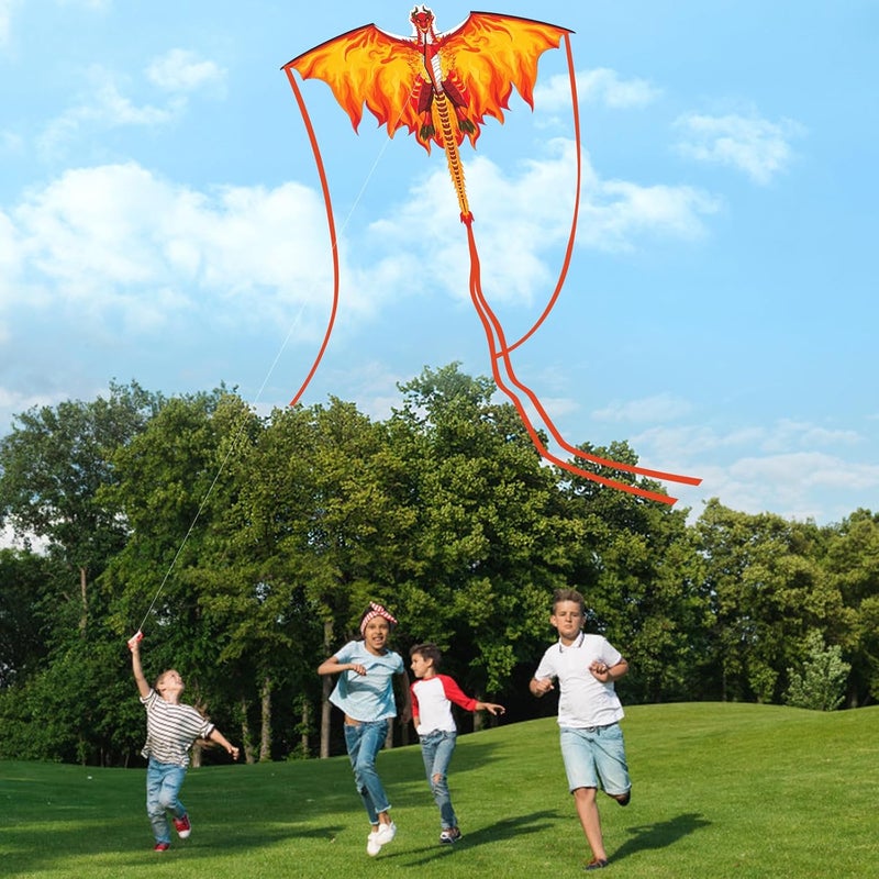 Crogift Dragon Kite for Adults, Kites for Kids Ages 4-8 8-12 Easy to Fly, Kids Kites for Boy Girls, Kite for Beginners Beach Trip Park Family Outdoor Games and Activities - Image 3